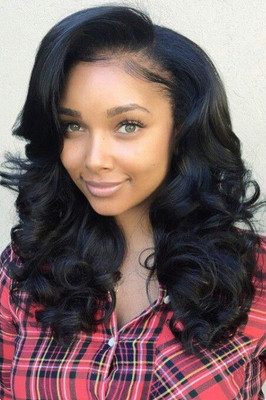 18 Inch Wig Side Part Loose Wave Lace Front Wig For Black Women Long Black Wig Brown Wig Red Wig
