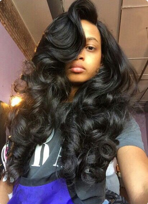 24 Inch Wig Side Part Swept Bangs Loose Wave Lace Front Wig For Black Women Black Wig Brown Wig