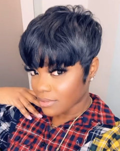 6 Inch Wig High Quality Short Black Pixie Cut Wig Short Pixie Wigs For Black Women Natural Wigs