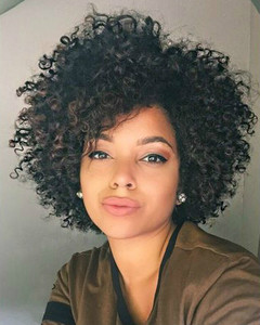 12 Inch Kinky Curly Wigs For African American Women The Same As The Hairstyle In The Picture nw