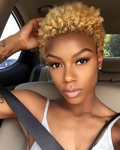 6 Inch Wig Short Curly Blonde Human Hair Wigs For Black Women Real Hair Wigs Best Human Hair Wigs