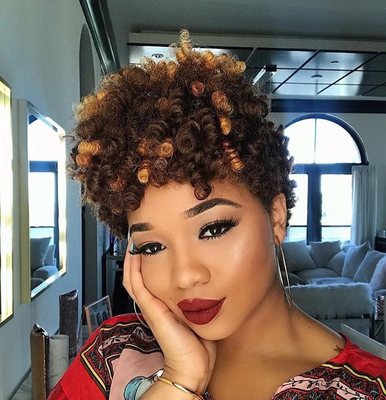 8 Inch Curly Short Wigs For African American Women The Same As The Hairstyle In The Picture ka