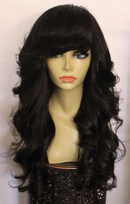 24 Inch Wig With Bangs Body Wave Lace Front Wig For Black Women Long Black Wig Brown Wig Red Wig