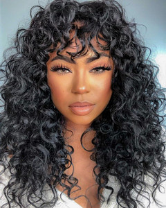 20 Inch Wig Long Curly Wigs With Bangs Glueless Lace Front Wigs For Black Women High Quality Wigs