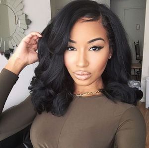 14 Inch Wig Side Part Wavy Bob Lace Front Wigs For Black Women Black Bob Wig Brown Wig Red Wig