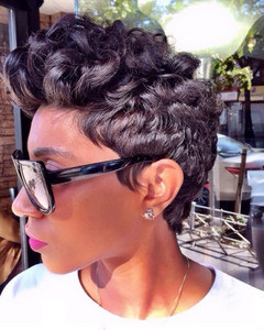 6 Inch Wig Pixie Cut Wig Short Curly Wigs For African American Women High Quality Natural Wigs