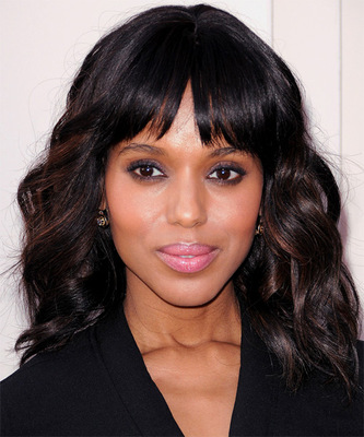 12 Inch Wavy With Bangs Wigs For African American Women The Same As The Hairstyle In The Picture dg