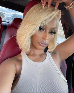 12 Inch Bob Wig Side Part Blonde Bob Wig Glueless Lace Front Wigs For Black Women Natural Wigs