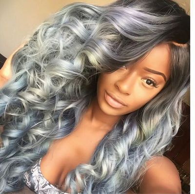 24 Inch Gray Wigs For African American Women The Same As The Hairstyle In The Picture jp