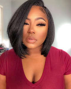 12 Inch Bob Wig Side Part Natural Bob Wigs Gorgeous Glueless 13x4 Lace Front Wig For Black Women