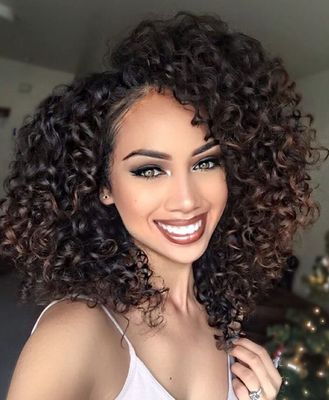 14 Inch Wig Jerry Curl Wig Jerry Curly Bob Wig For Black Women Black Curly Wig Brown Curly Wig