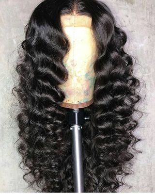 26 Inch Wig Middle Part Loose Deep Wave Lace Front Wig For Black Women Long Black Wig Brown Wig
