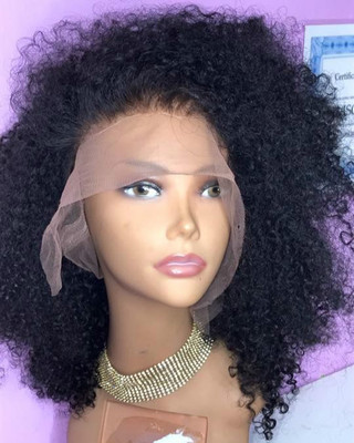 14 Inch Wig Kinky Curly Wig Curly Bob Lace Front Wigs For Black Women Black Curly Wig Brown Wig